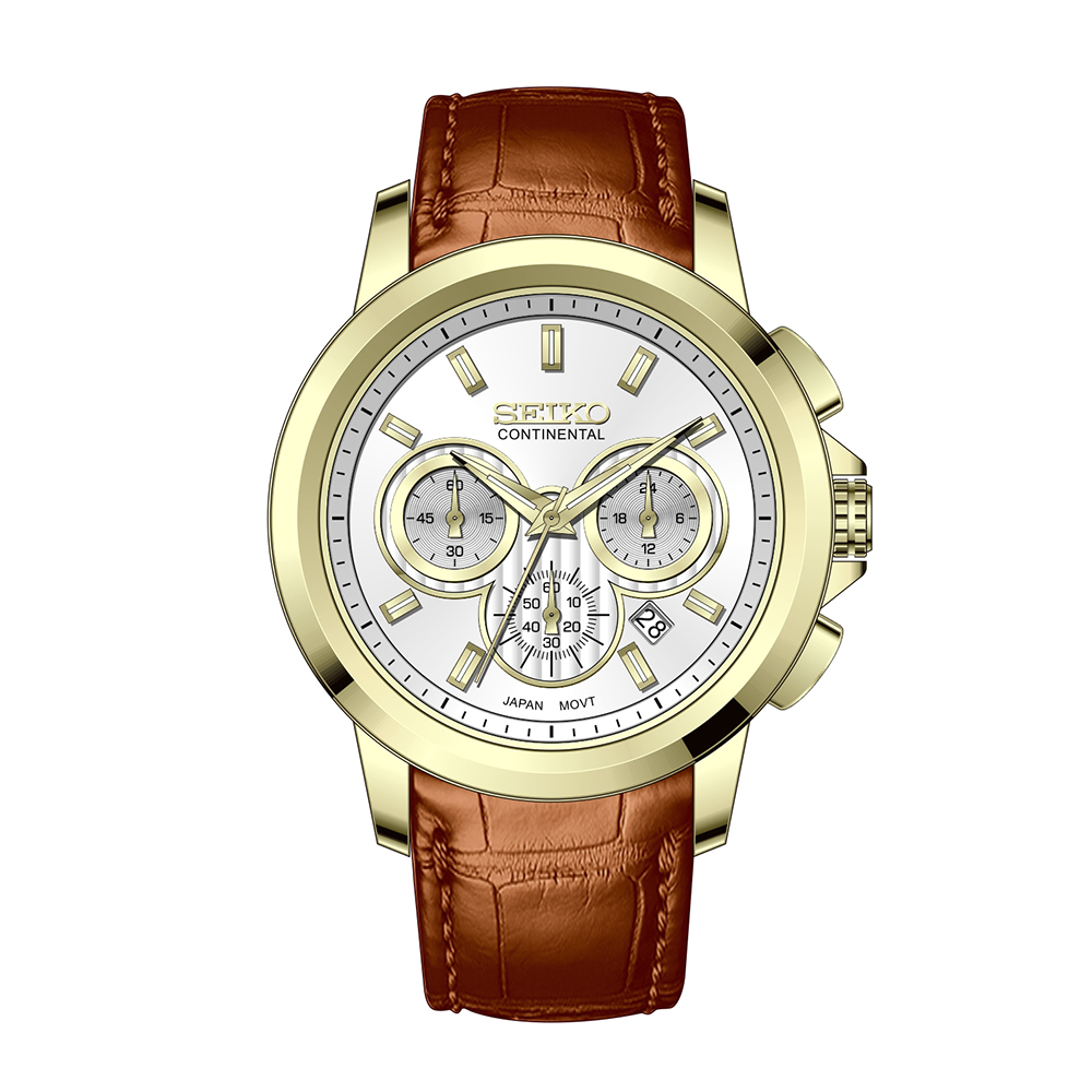 ساعت مردانه بند چرم کورنوگراف سیکو کانتیننتال Seiko s-0404
