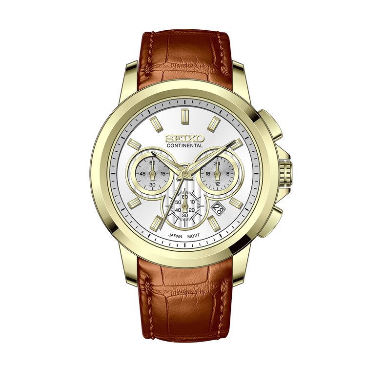 ساعت مردانه بند چرم کورنوگراف سیکو کانتیننتال Seiko s-0404